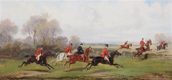 Rudolf Stone (19th century) Hunting scenes 6 x 12.25in.